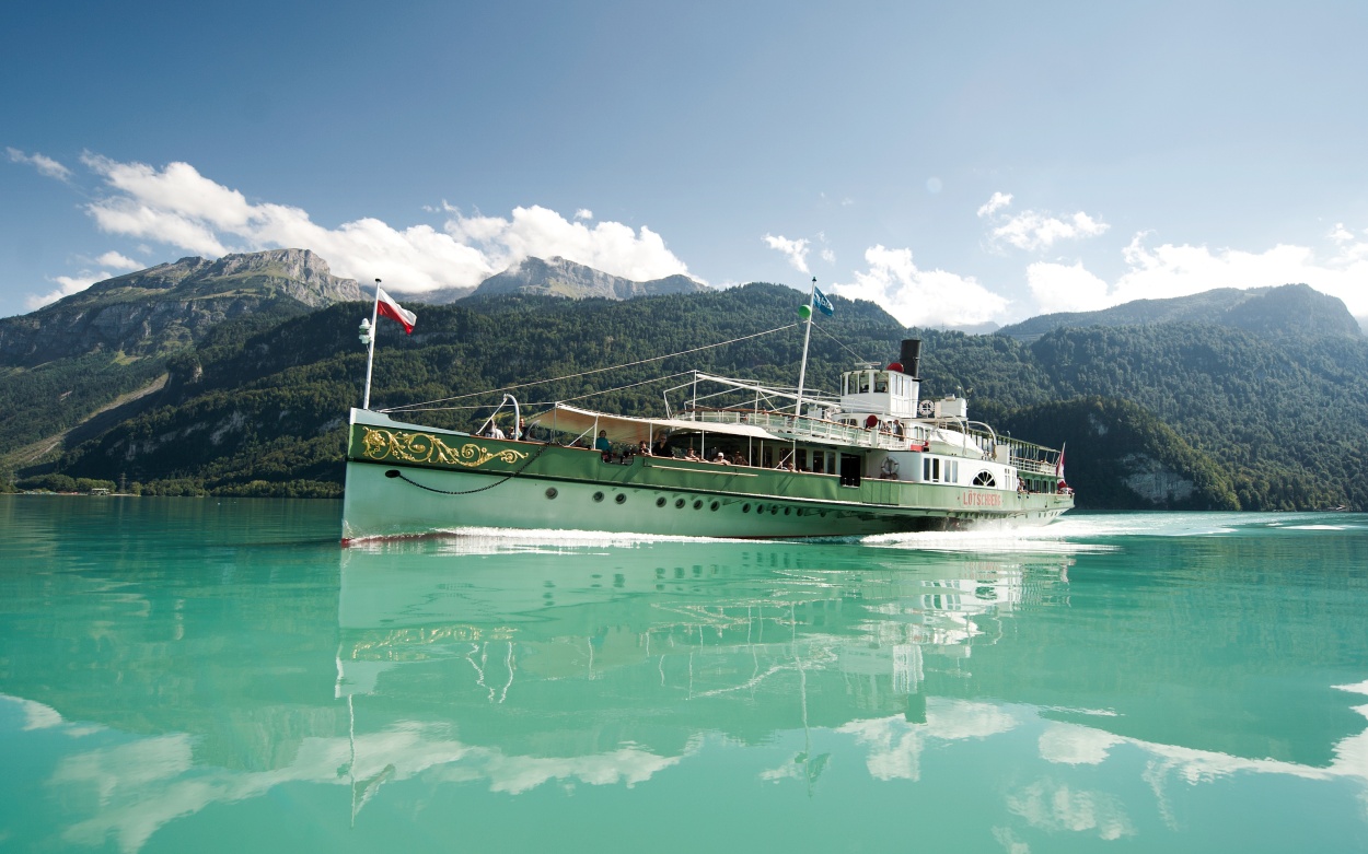 Schweiz Dampfschiff Dampfzüge