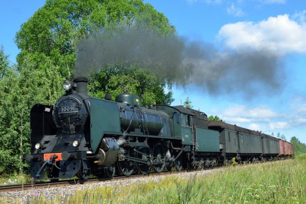 Finnland Nostalgie Dampflokomotive Dampfzug Finnland Russland Sankt Petersburg