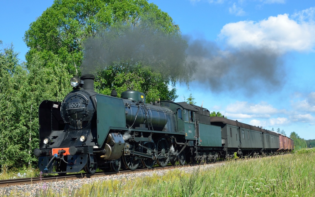 Finnland Nostalgie Dampflokomotive Dampfzug Finnland Russland Sankt Petersburg